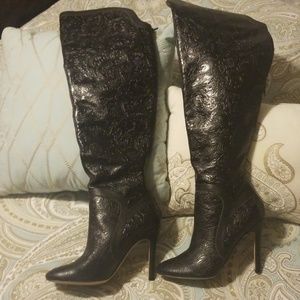Women's Leather over the knee boots.